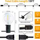 18Ft Outdoor Patio String Lights, Commercial Light String with 10+1 Plastic G40 LED Clear Globe Bulbs,Decoration for Patio Backyard Cafe Porch Garden Bistro Party Wedding