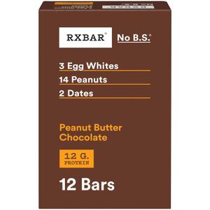 RXBAR Protein Bars, Protein Snack, Snack Bars, Peanut Butter Chocolate, 22oz Box (12 Count), Best By: APR 12 2026