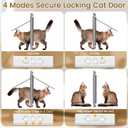 Cat Door for Window, Quick Installation Adjustable Width of 27"-32", Cat Window Door with 4 Locking Modes, Magnetic Closure Design, Weatherproof Aluminum Frame Cat Door Window Insert