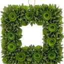 Galt International 19 Woodchip Rose Wreath - Intricate Holiday Front Door Wreath Beautiful Indoor & Outdoor for Christmas Fall Autumn Harvest 19 Square (Green)