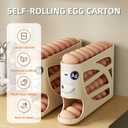 Egg Holder for Fridge,Egg holder countertop,Space-Saving Automatic Rolling Egg Dispenser for Refrigerator,4 Tiers egg dispenser Holds up to 30 pcs, Dispenser for Fridge