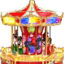 Christmas Ferris Wheel Decoration, Carrusel de Navidad 9 * 11inch, Mr Christmas Carousel with Music and LED Light for Home Tabletop Gift