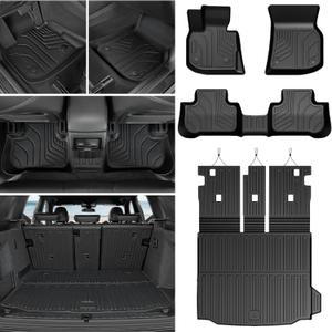Floor Mats for BMW X3 G01 2018-2024, All Weather Floor Mats Trunk Cargo Liner with Backrest Protectors Accessories, Full Coverage Set (Not fit X3 30e)