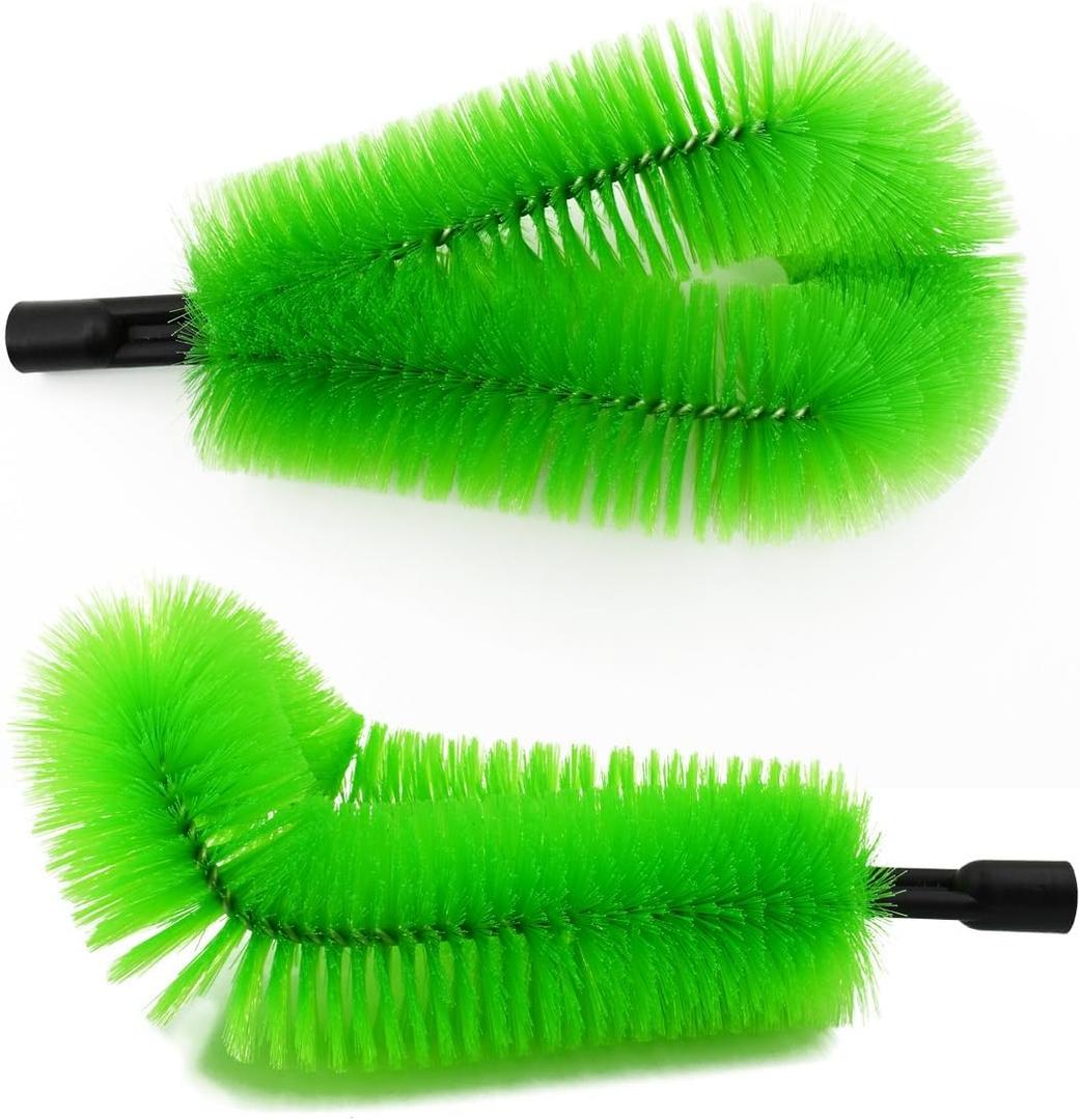 2 Pcs Gutter Cleaning Brush Roofing Tool Rain Gutter Guard Cleaner Tool with 2 Brush Heads Adaptation Thread Interface Dia 0.75 Inch, Interface Diameter 19 mm Easy Remove Leaves from The Ground