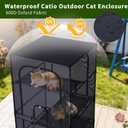 Rockever 4 Tiers Catio Outdoor Cat Enclosure, 61.4" Cat Cage with Window Acess, Indoor Outdoor Cat House for Multiple Cats, Large Cat Patio 6 Doors with Waterproof UV-Resistant Roof