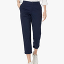 Amazon Essentials Women's Mid-Rise Slim-Fit Stretchy Cropped Tapered Leg Khaki Dress Pants Size15 