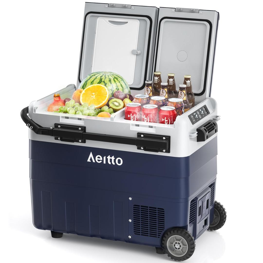 Aeitto 12V Car Refrigerator 32QT(30L) Dual Zone Car Fridge Freezer Cooler