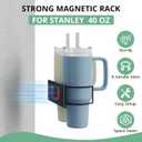 Magnetic Stanley Cup Holder for Refrigerator, Water Bottle Organizer for Stanley 40 oz with Tumbler Lid Organizer, Kitchen Pantry Organizers and Storage for Stanley Cup Accessories (BLACK)