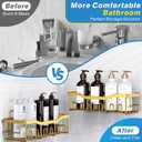 EUDELE 5-Pack Rustproof Stainless Steel Shower Caddy No Drill Adhesive Bathroom Organizer with Large Capacity, Spacious Shower Shelves for Inside Shower, Kitchen & Home Decor Storage-XL Size