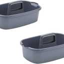 Cleaning Caddy Organizer with Handle,Plastic Cleaning Supplies Basket,Shower Caddy/Storage Basket/Tote Portable for Bathroom, Tool, Garden, Kitchen(2 Pack, Gray)