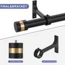 1Inch Diameter Single Curtain Rods with Decorative Finials 36-72inch, Matte Black