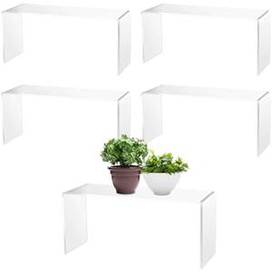 Soaoo 4 Pcs Large Clear Acrylic Riser for Display Acrylic Shelf Riser Jewelry Stand Retail Desktop Display Stand for Cupcake, Collectibles, Organize, Decor(10.25 x 4 x 4.25 Inches)