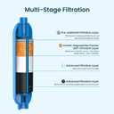 CRYSTALA RV/Camper Water Filter, Inline Water Filter Effectively Reduces Bad Taste, Odors, Chlorine and Sediment for RVs and Marines, 3 Pack Filter with 2 Flexible Hose Protector