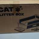 Stainless Steel Litter Box XL, Extra Large High Sided Litter Box with Handles for Big Cats, Anti-Urine Leakage Metal Cat Litter Box, Easy-Clean, Non-Stick, Includes Scoop and Mat