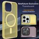 Newfuture Magnetic for iPhone 15 Pro Case [Compatible with Magsafe] [Military Grade Drop Protection] Translucent Matte Anti-Fingerprint Shockproof Phone Case for iPhone 15 Pro 6.1 inch, Yellow