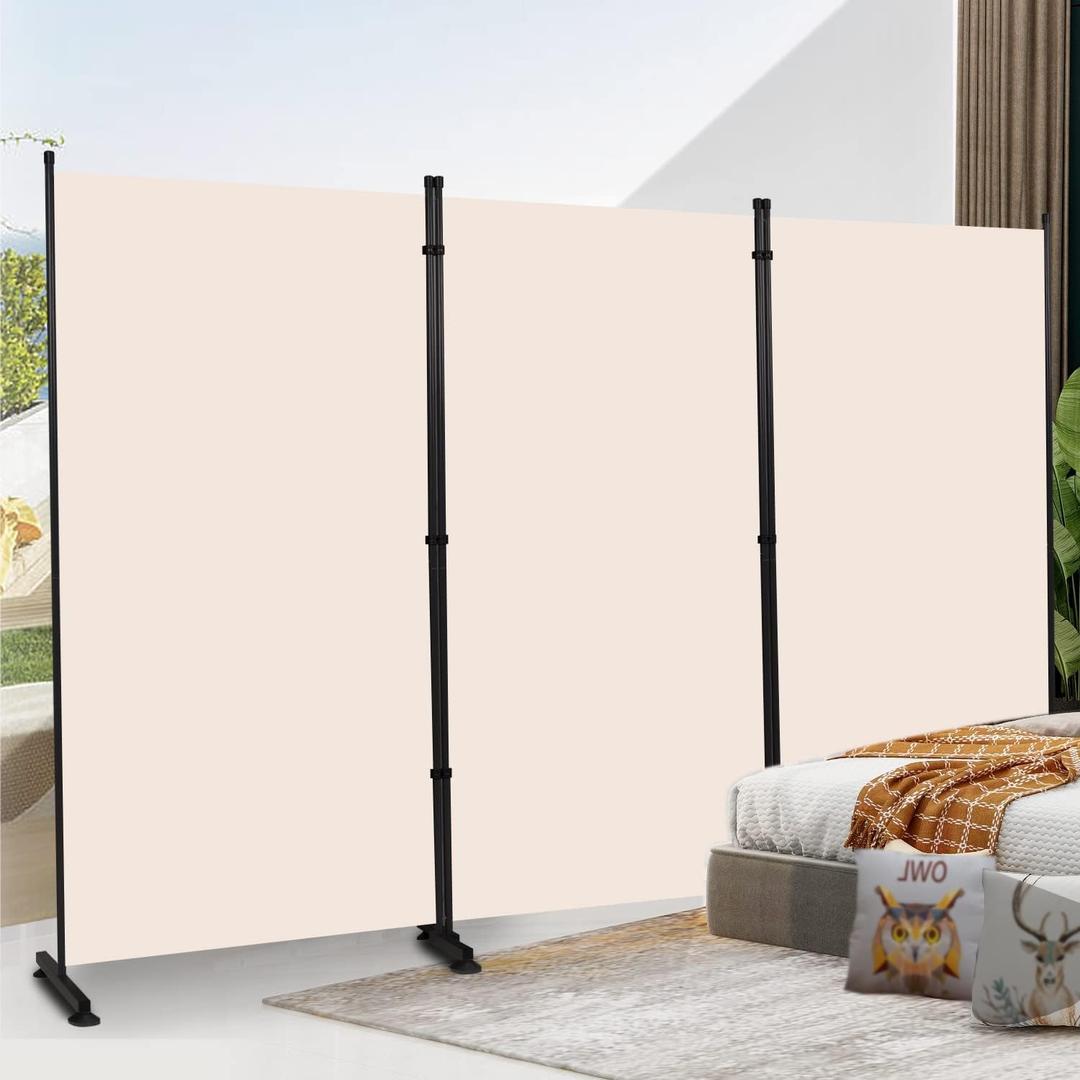 Room Divider 6ft Room Dividers and Folding Privacy Screens, 3 Panel Partition Room Divider Fabric Panel, Indoor Wall Divider for Room Separation Freestanding Space Separators for Bedroom Office Studio (Beige)