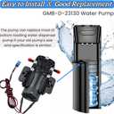 GMB-D-23130 1.2L/min Water Dispenser Water Pump, compatible with Midea, Avalon, Primo, Brio Bottom Loading Bottled Water Cooler Dispenser, replace DP005A2 DC 12V