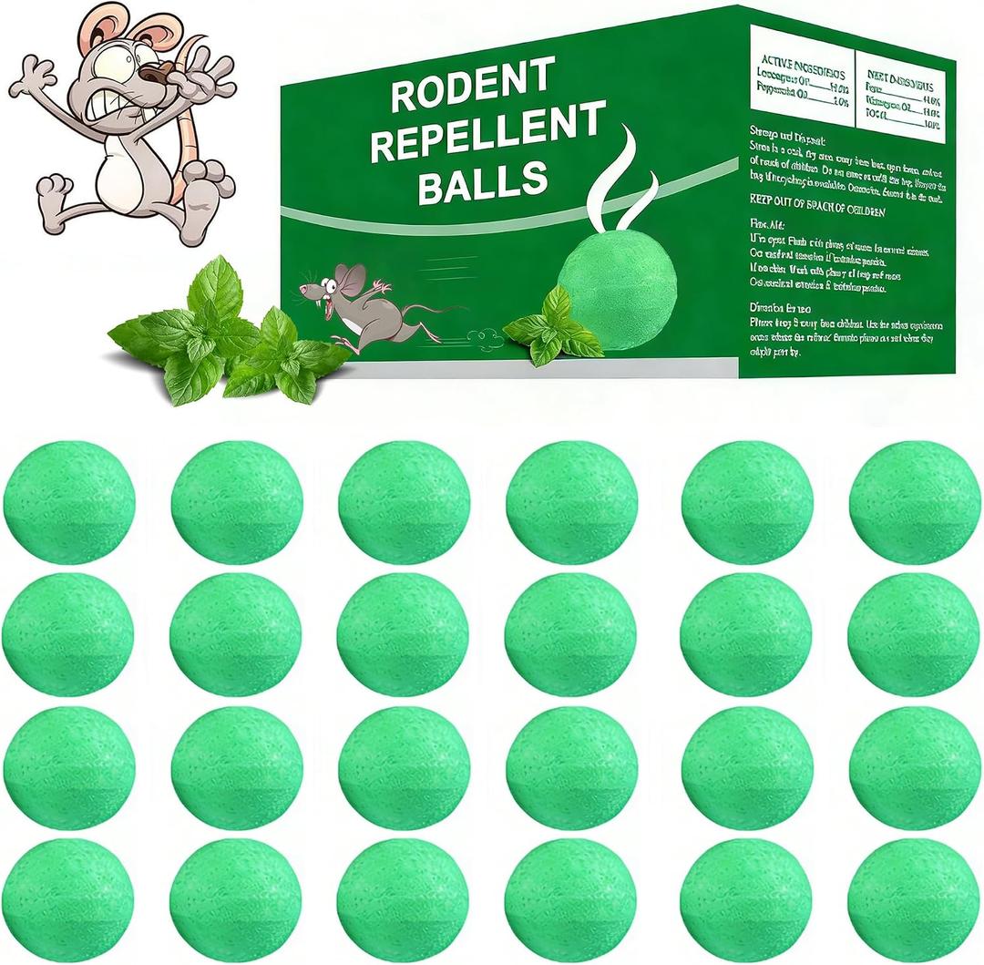 Mouse Rodent Repellent, 24 Pack Peppermint Oil for Mice, Mouse, Rats, Squirrel, Indoor/Outdoor Pest Control for Home, Kitchen, Garage, Safe for Pets & Family