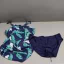 Tempt Me Two Piece Tankini Set Tummy Control Swimsuit for Women High Neck Top with Bottom Bathing Suits Ruched Swimwear,Size Large