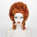 Auburn Brown Victorian Wig for Rococo Costume Cosplay 18th Century Colonial Wigs Vintage Baroque Hair Fluffy Women Halloween Party Dress Costume