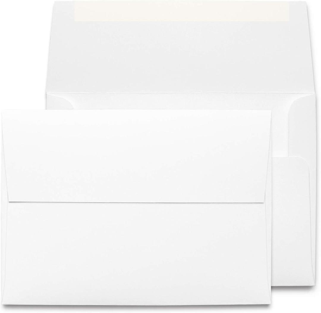 Desktop Publishing Supplies 5x7 Envelopes  100 Pack  Thick A7 Size (5.25 x 7.25 inch) with Bright White Vellum Finish  For Mailing Greeting Cards, Invitations, Postcards, Photos, & Announcements