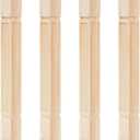 Threehoney 4 Pcs Farmhouse Table Legs, 35.5" x3.5'' Pine Dining Table Legs for Furniture Unfinished Wooden Furniture Dining Cottage Bench Coffee for DIY(Raised Panel)