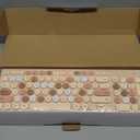 Wireless Keyboard and Mouse Combo, Retro Typewriter Keyboard with Round Keycaps, 2.4GHz USB Cute Wireless Keyboard Mouse for Computer, Desktop, Laptop (Milk Tea Colorful)