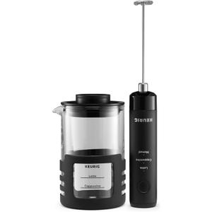 Keurig SimpleCafe Frother, Rechargeable Handheld Milk Frother for Lattes, Cappuccinos & Iced Coffee, USB Cord Included, Microwave-Safe Frothing Cup, Hot & Cold Foam Maker