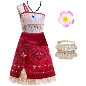 Hewtwerck Princess Costume for Girls Adventure Outfit Ocean Birthday Party Dress Up with Necklace & Anklet Accesories, 3T