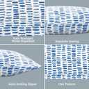 LVTXIII 2 Pack Outdoor Pillow Covers ONLY 18x18 Inch, Water-Repellent Square Decorative Cushion Covers for Patio Furniture, Garden, Sofa, A Pebble Blue