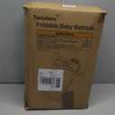 Collapsible Baby Bathtub for Newborn, Foldable Baby Bath Tub with Thermometer & Soft Floating Cushion & Drain Hole, Portable Travel Infant Bath Tubs for Newborns to Toddler 0-36 Months Girl, Blue