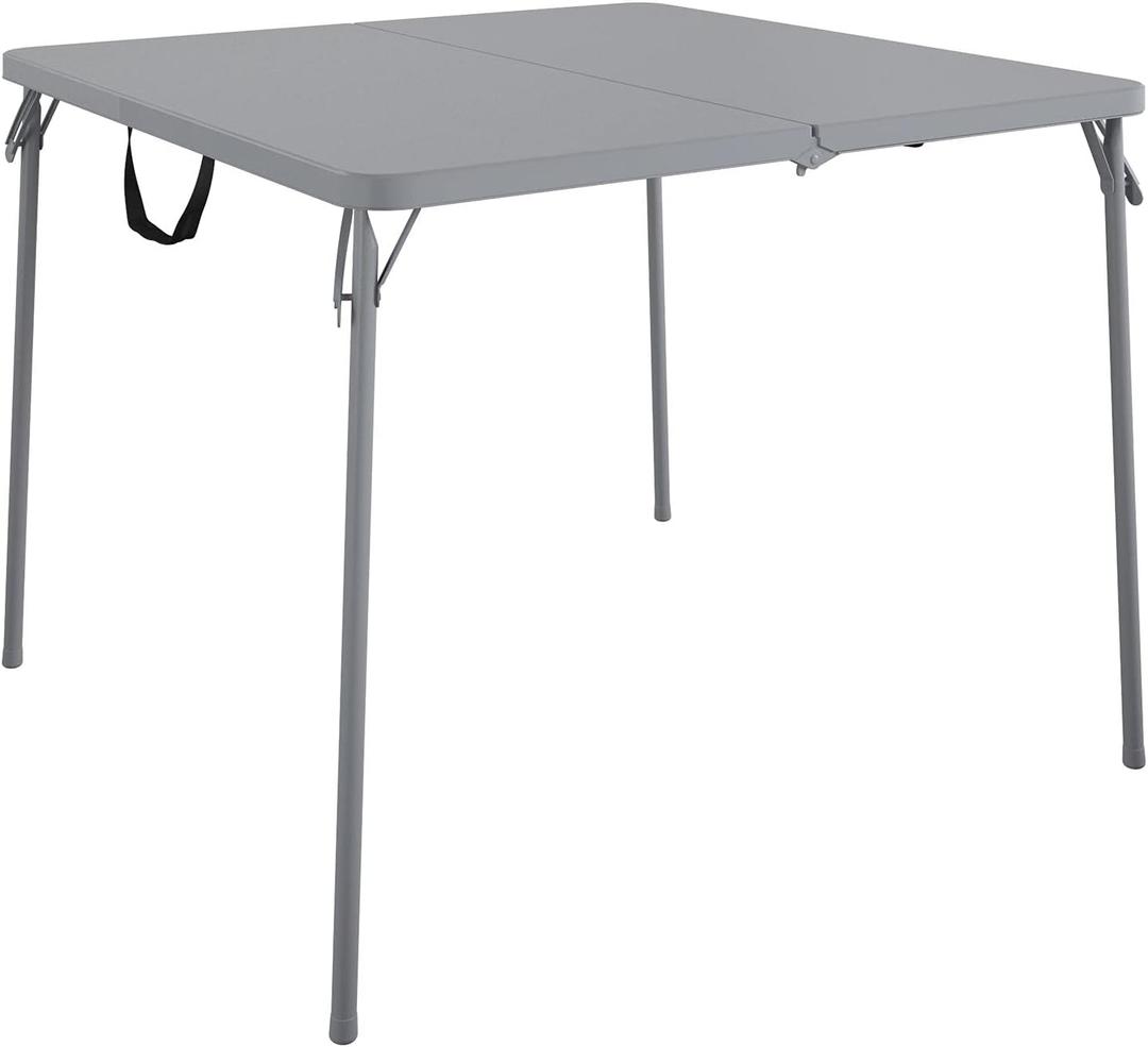 CoscoProducts COSCO XL 38.5" Half Card w/Handle Indoor & Outdoor, Portable, Wheelchair Accessible, Camping, Tailgating, & Crafting Folding Table, Gray, 1-Pack,Grey