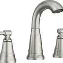 Moen Halle Spot Resist Nickel Widespread Traditional Bathroom Faucet with Drain Assembly for 3-Hole Applications, 84972SRN