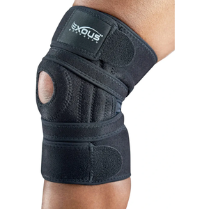 Knee Brace Meniscus Tear Support For Arthritis Acl, Mcl Pain Patented 4-way Adjustable Wraparound Strap Dual Side Stabilizer For Patella Stability One Size