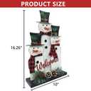 Christmas Decorations for Home Farmhouse Snowman Decoration Pinecones Merry Christmas Sign Iron Wooden Decorative Block Rustic Tabletop Xmas Party Holiday Dcor Indoor Outdoor