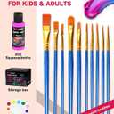 Fabric Paint, 20 Colors Permanent Soft Fabric Paint Set for Clothes in Bottles (60ml/2oz) with 10 Brushes, Palette