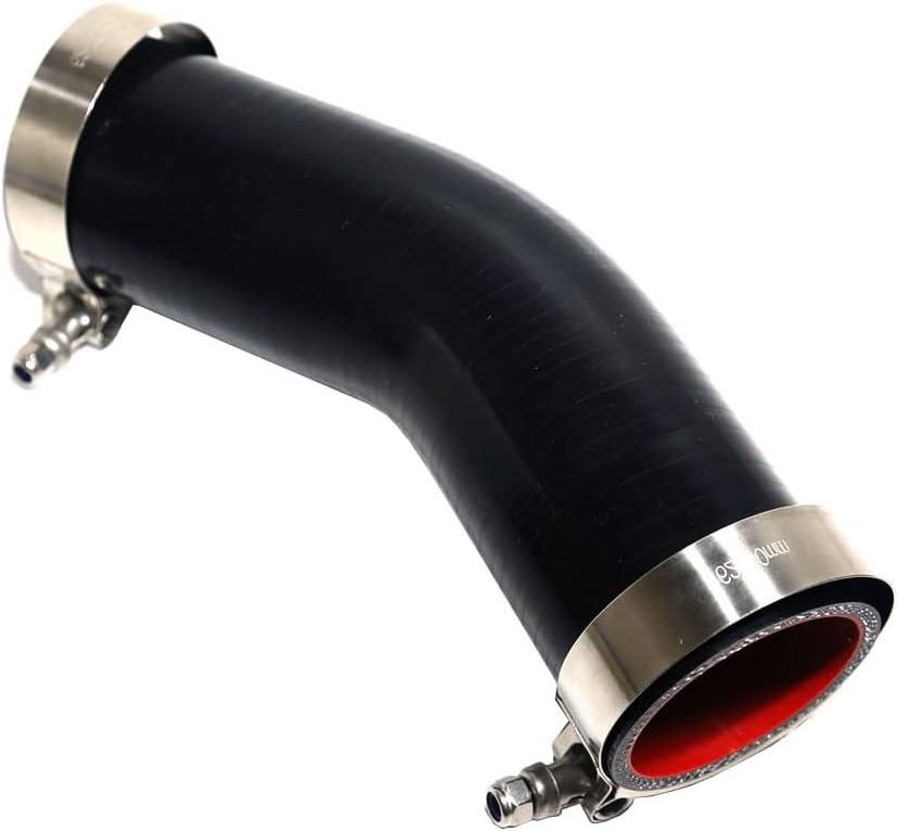 High Performance 4-Ply Reinforced 1.5" ID 45 Degree Elbow Coupler Silicone Hose With T Bolt Clamp Stainless Steel (1.5'' BLACK)
