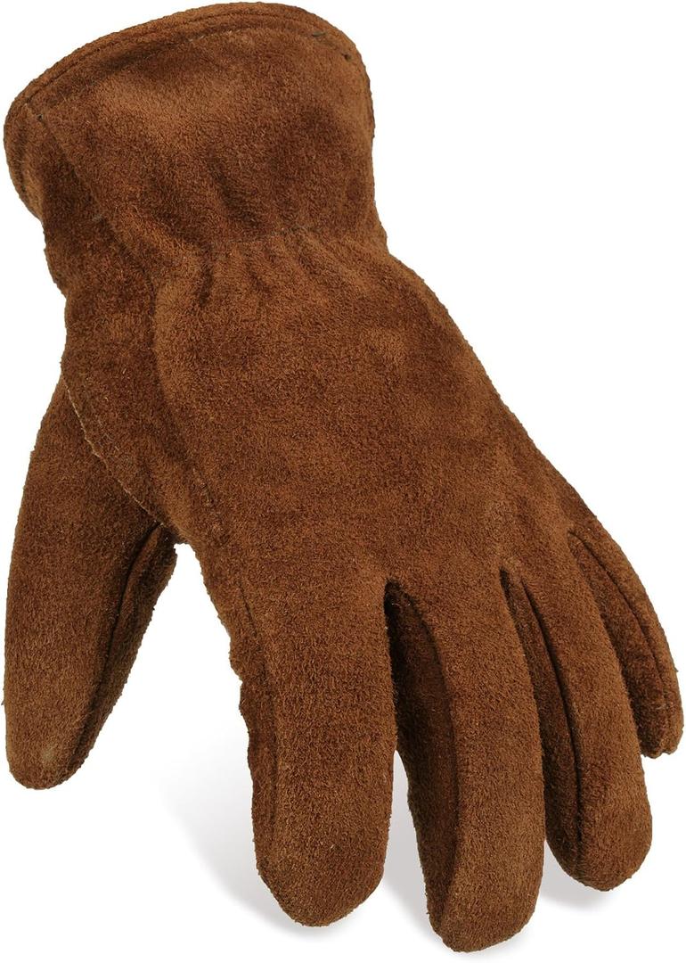 OZERO Work Gloves Winter Insulated Snow Cold Proof Leather Glove Thick Thermal Imitation Lambswool - Extra Grip Flexible Warm for Working in Cold Weather for Men, Women (Brown,Medium)