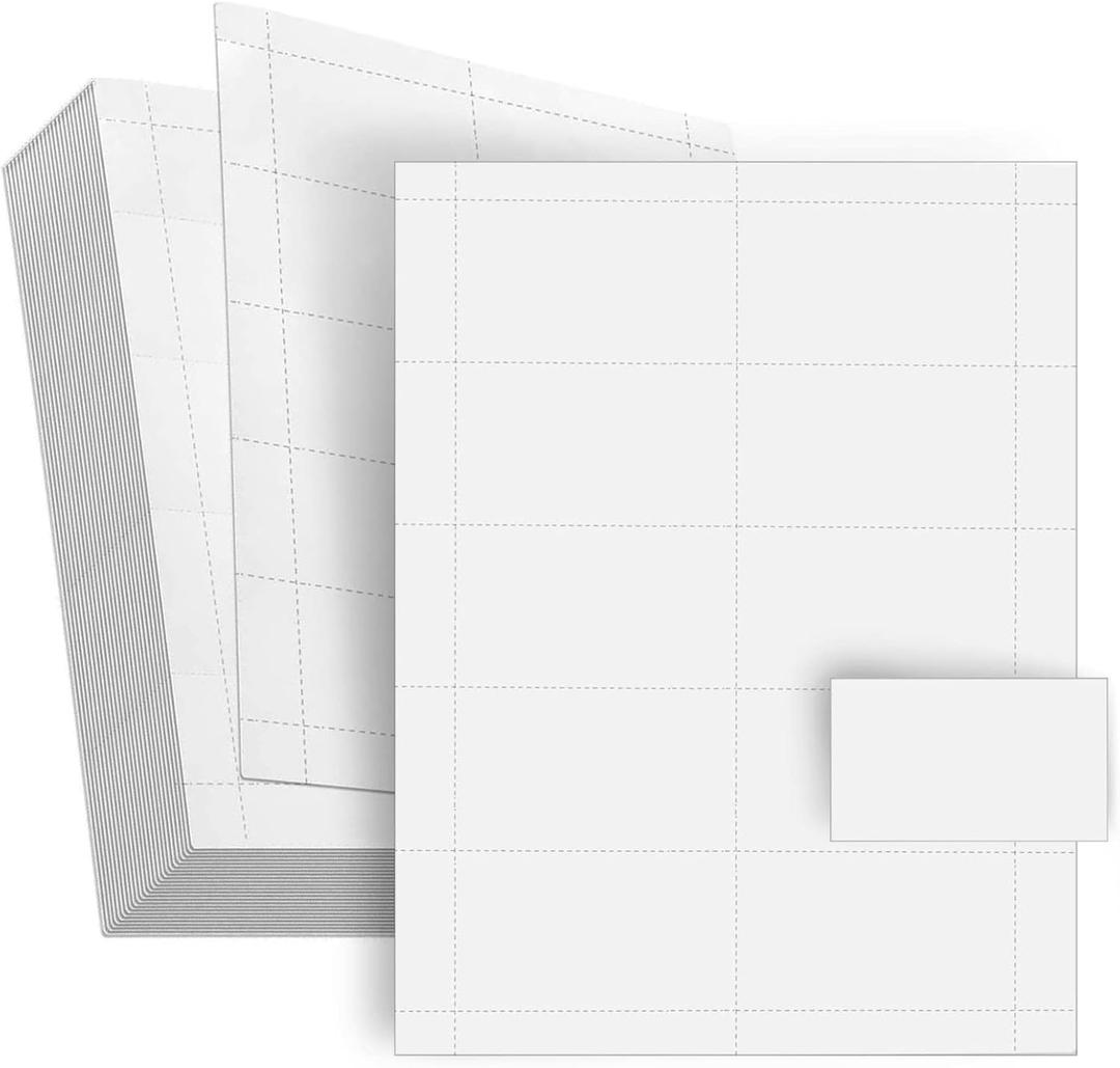 Best Paper Greetings Blank Business Card Paper Sheets - 3.5 x 2 In, White, 100 Sheets (1000 Perforated Blanks) - Printable & Perforated Business Card Stock Paper (Whtite)