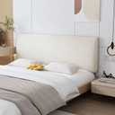 Upholstered Headboard, Wall Mounted Pillow Cushion, with Removeable Washable Cover, No Tools Needed (Twin, Beige)