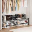 DIMJ Boot Rack 3-Tier - Black Metal Boot Storage Rack for Tall Boots Organizer Tall Boots, Multiuse Shoe Rack for Boots, Sneakers, High-Heel, Entryway, Fit for 10 Pairs, Black