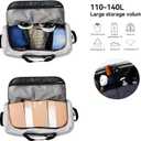 Rolling Duffle Bag with Wheels,110L/140L Expandable Soft-Sided Foldable Duffle Bag with 2 Rubber Wheels,Packable 32” Rolling Carry-On with Multi-Pockets & Compartments (Grey)