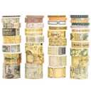 36 Rolls Vintage Washi Tape Pack Retro Arts Adhesive Tapes Wide Chronicle Decorative Masking Tape Sets for Craft, Kids, Scrapbook, DIY, Gift Wrapping (Duke Jorge)