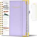 4 x 2026 Planner, Weekly and Monthly Calendar Planner from January 2026 - December 2026, 5.75" x 8.38" Hardcover Leather Hourly Appointment Book with Tabs, A5 Spiral Daily Planners for College School Work Home, Purple