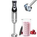 FRESKO Immersion Handheld Blender 500W with 700ml Beaker, 12-Speed & Turbo Mode Hand Blender Stick, 304 Stainless Steel Blades for Soup, Smoothie, Puree, Baby Food