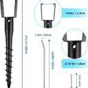 No Dig Ground Screw Anchor - Black U Shaped Post Stake for 4x4 Wood Posts, Includes Lag Bolts & 27" Rebar, for Mailbox Posts and Fence Posts Anchor, 1 Pack