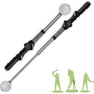 Retractable Golf Swing Training Aid, Golf Grip Trainer & Golf Swing Trainer for Warm-up, Right-Handed Golf Club for Indoor Practice, Golf Accessories - Strength & Tempo Training for Chipping Hitting