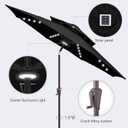Jarka&Co 9ft Solar Patio Umbrella - 2 Tiers Solar Outdoor Umbrella with 40 LED Lights Waterprool UV Protection, Market Table Umbrella with Tilt for Backyard, Garden, Pool, Porch (Black)