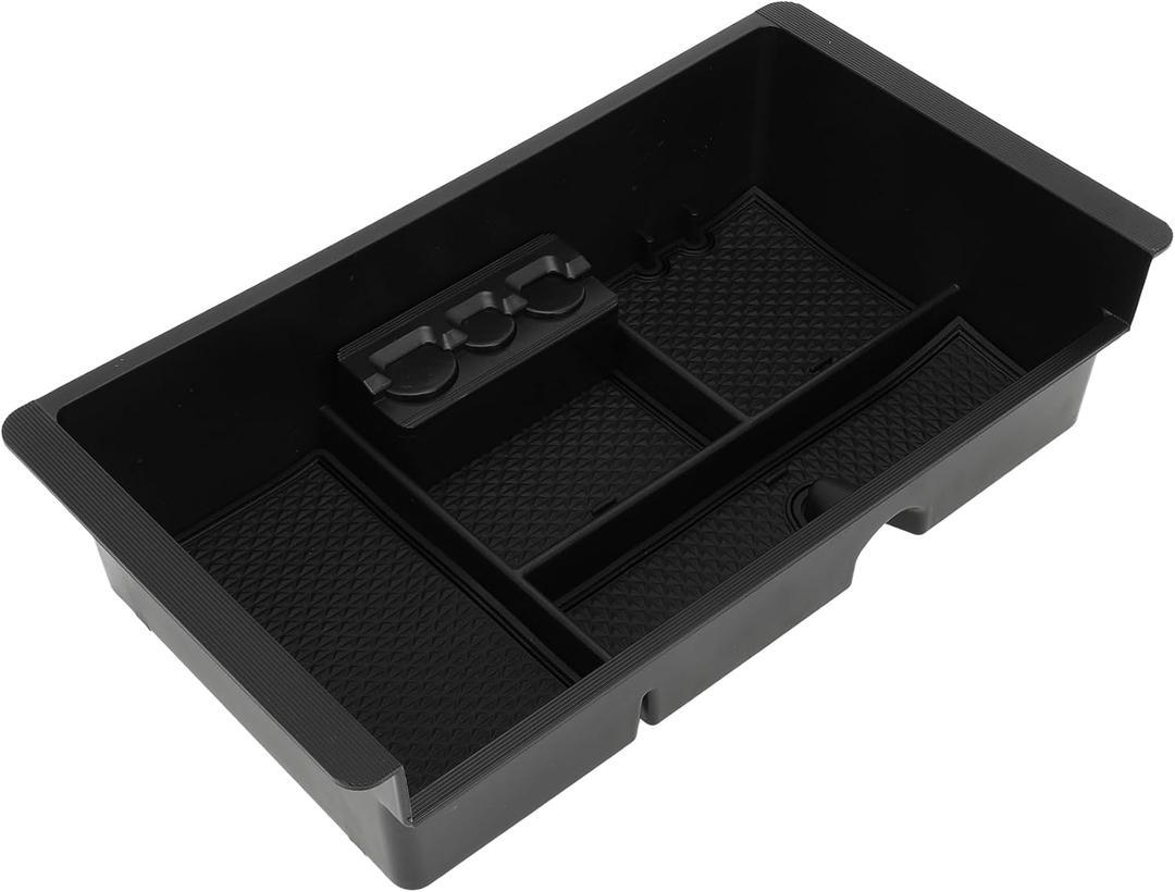 Full Center Console Organizer Tray for Chevy Silverado 1500 for GMC Sierra 1500 2014-2018 Armrest Storage Box Insert Tray Full Console W/Bucket Seats ONLY Plastic Black