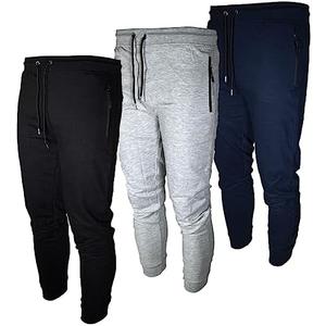 BROOKLYN VERTICAL Mens 2 Pack Fleece Active Jogger Sweatpants with Zipper Pocket and Drawstring Size Large